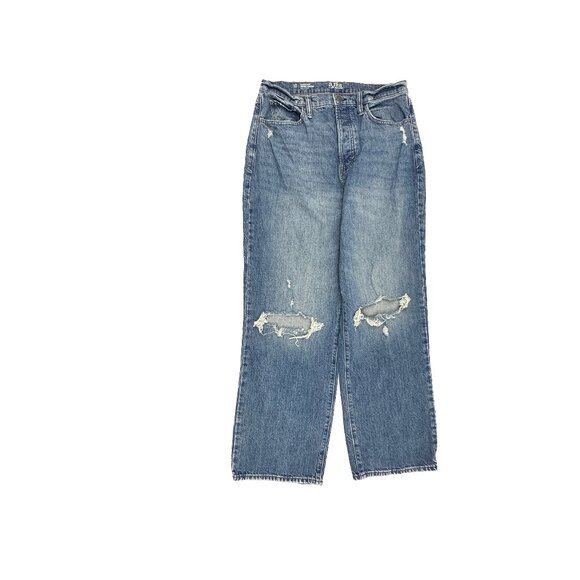 Ana Button Fly Highest Rise Vintage Straight Distressed Women size 10 Blue jeans - Picture 1 of 4